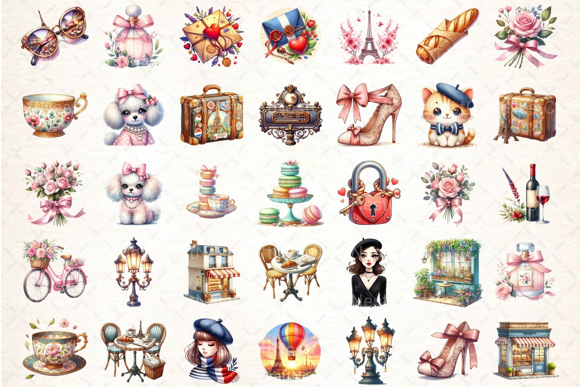 Ooh Lala Paris Clipart Bundle - CraftNest - Digital Crafting and Art