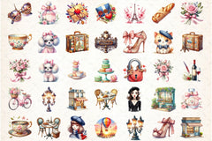 Ooh Lala Paris Clipart Bundle - CraftNest - Digital Crafting and Art