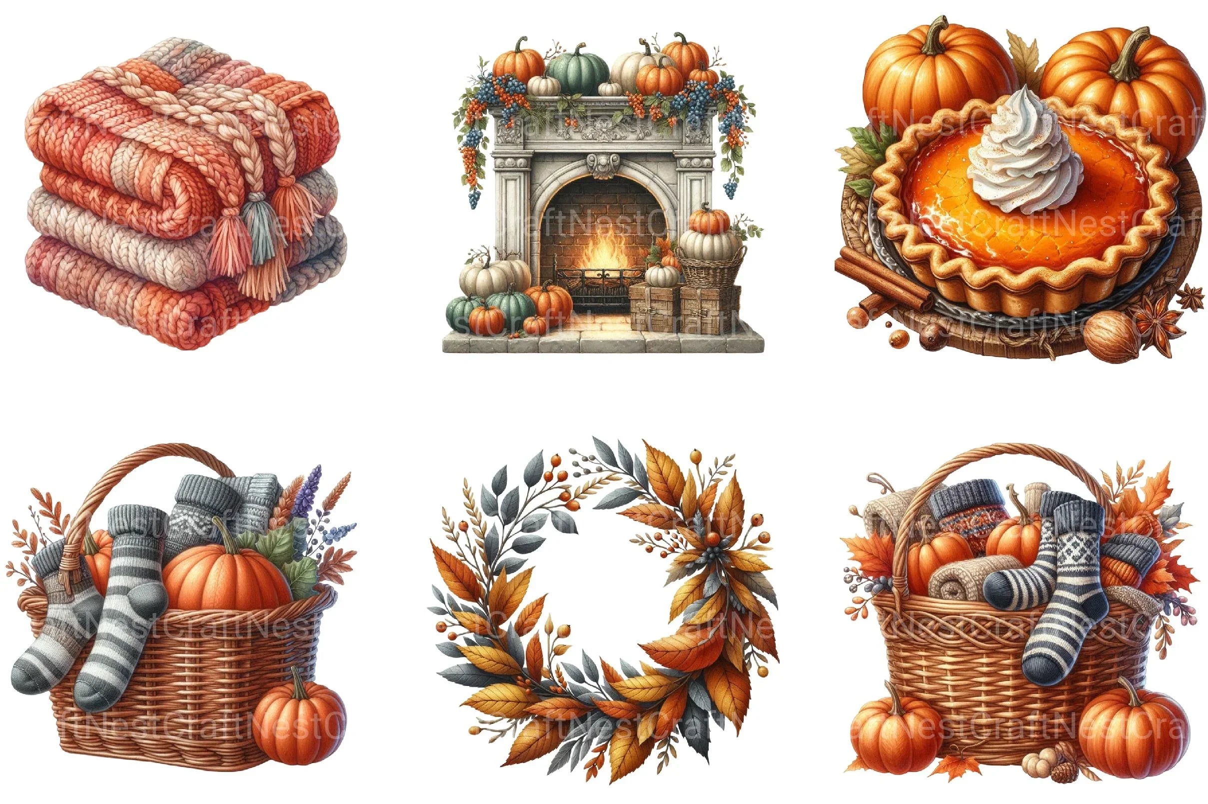 Autumn Cozy Fall Clipart - CraftNest - Digital Crafting and Art