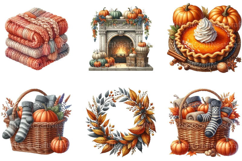 Autumn Cozy Fall Clipart - CraftNest - Digital Crafting and Art