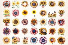 Sunflower 4th of July Clipart Bundle 23 - CraftNest - Digital Crafting and Art