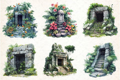 Jungle Tomb Clipart Bundle - CraftNest - Digital Crafting and Art