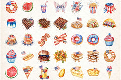 Fast Food Clipart Bundle for 4th of July - CraftNest - Digital Crafting and Art