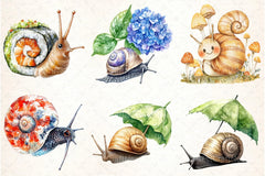 Japanese Snail Clipart Bundle - CraftNest - Digital Crafting and Art