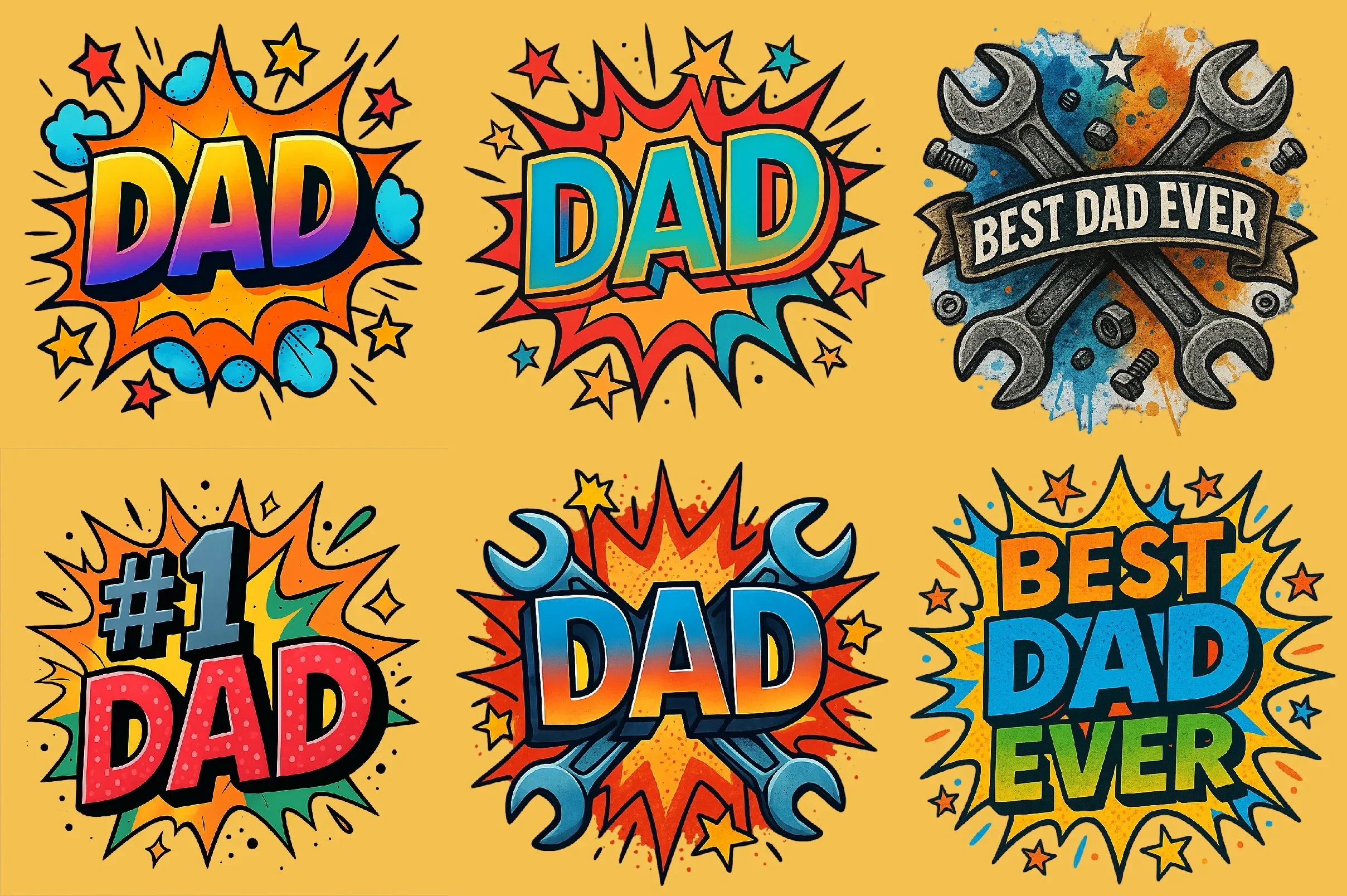 Dad Comic Style Clipart Bundle - CraftNest - Digital Crafting and Art