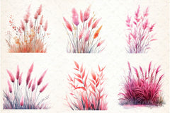 Pink Summer Grass Clipart Bundle - CraftNest - Digital Crafting and Art