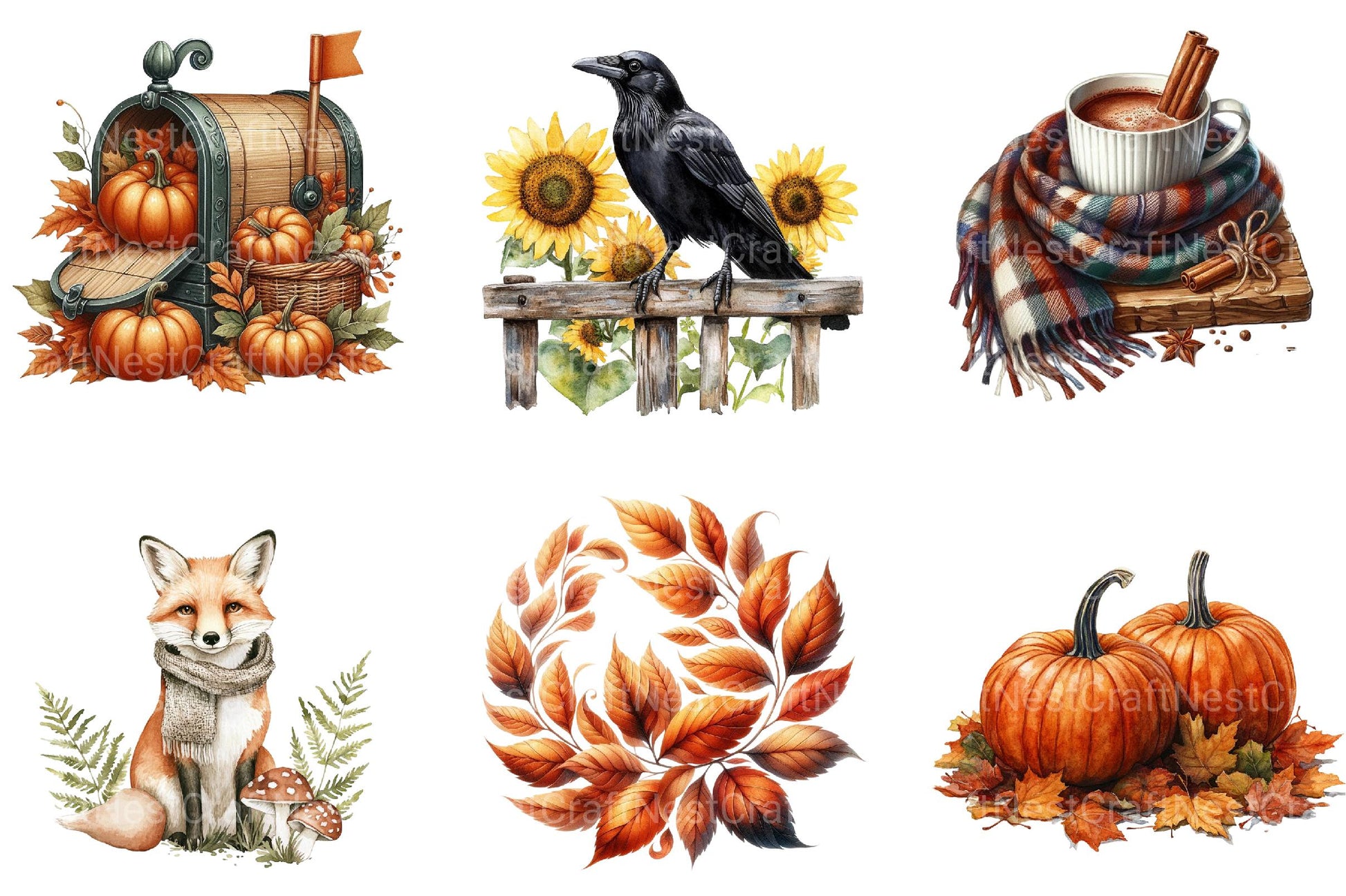Fall Autumn Clipart - CraftNest - Digital Crafting and Art