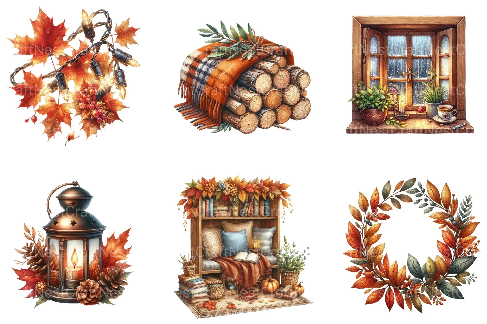 Autumn Cozy Fall Clipart - CraftNest - Digital Crafting and Art