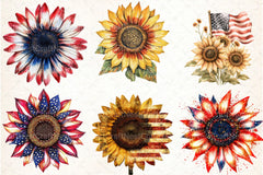 Sunflower 4th of July Clipart Bundle 23 - CraftNest - Digital Crafting and Art