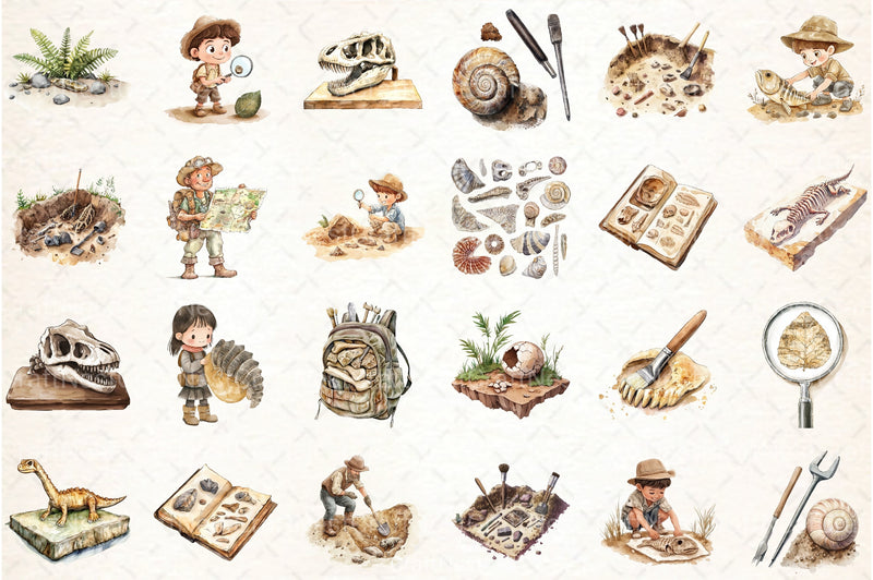 Fossil Explorers Clipart Bundle - CraftNest - Digital Crafting and Art