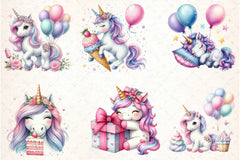 Kawaii Unicorn Party Clipart Bundle - CraftNest - Digital Crafting and Art