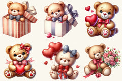 Valentine Teddy Clipart Bundle - CraftNest - Digital Crafting and Art