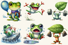 Funny Frog Clipart Bundle - CraftNest - Digital Crafting and Art