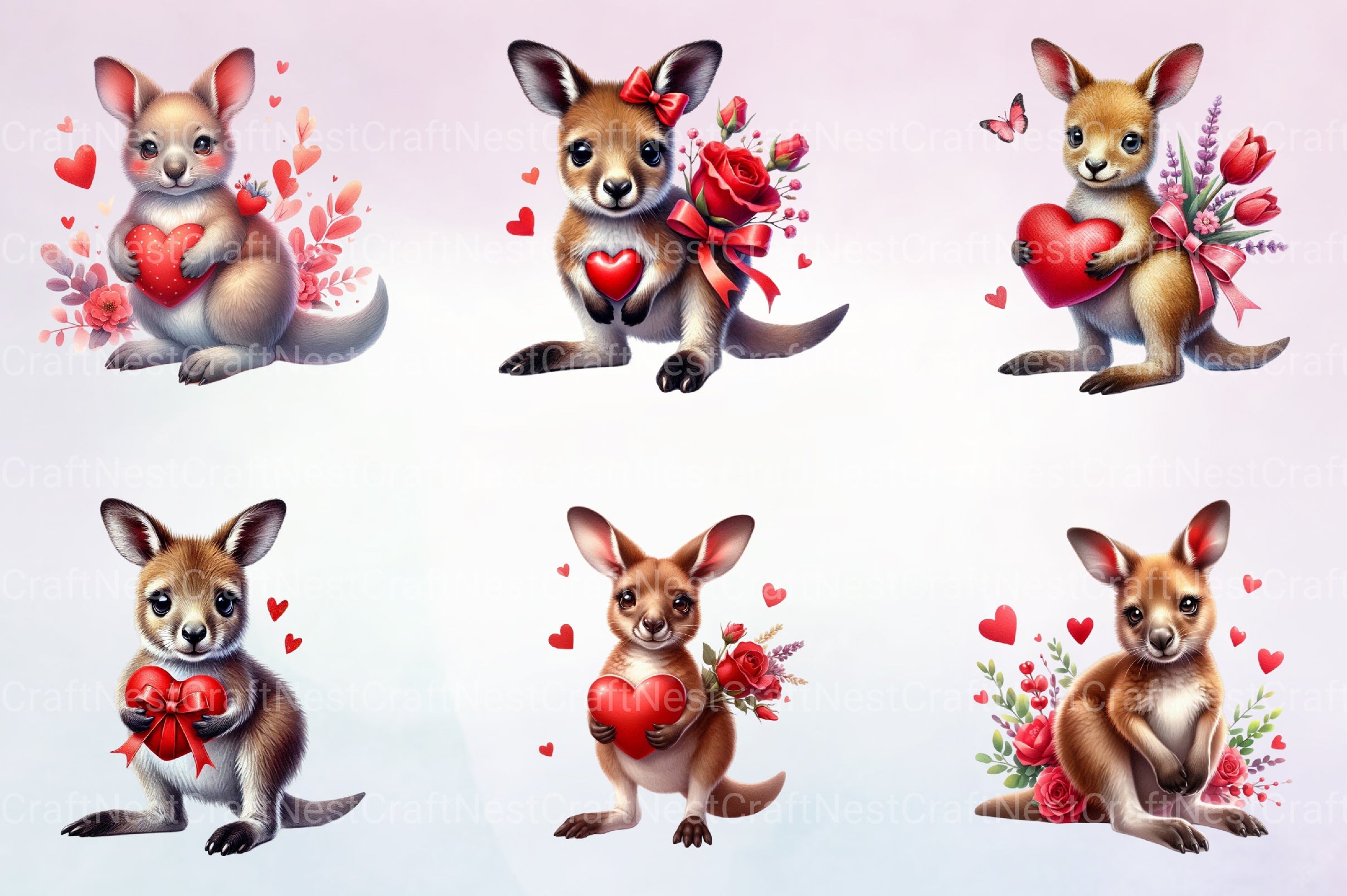 Valentine Kangaroo Clipart Bundle - CraftNest - Digital Crafting and Art