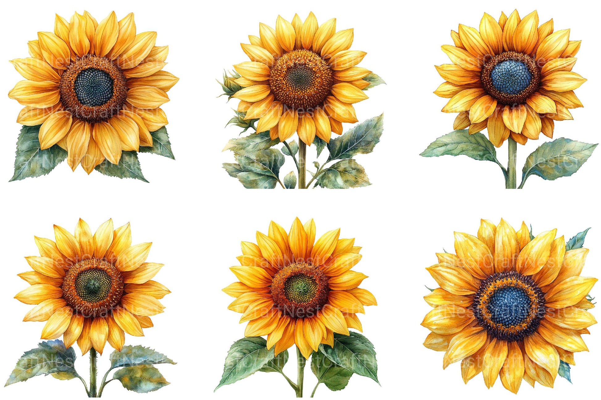 4th of July Sunflower Clipart 2 - CraftNest - Digital Crafting and Art