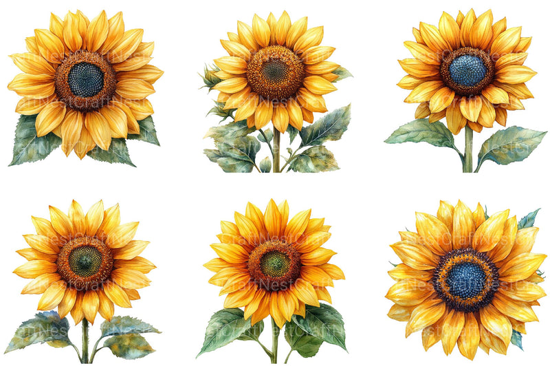 4th of July Sunflower Clipart 2 - CraftNest - Digital Crafting and Art