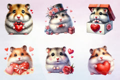 Valentine Hamster Clipart Bundle - CraftNest - Digital Crafting and Art
