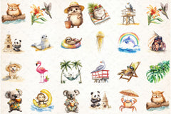 Summer Beach Animals Clipart Bundle - CraftNest - Digital Crafting and Art