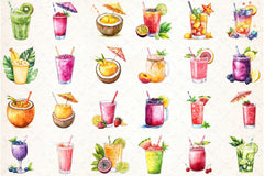 Summer Tropical Smoothie Cup Clipart Bundle 99 - CraftNest - Digital Crafting and Art