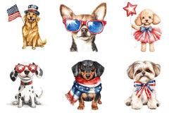 4th of July Dog Clipart - CraftNest - Digital Crafting and Art