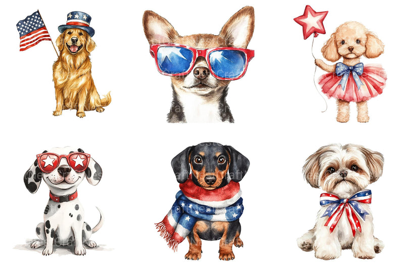 4th of July Dog Clipart - CraftNest - Digital Crafting and Art