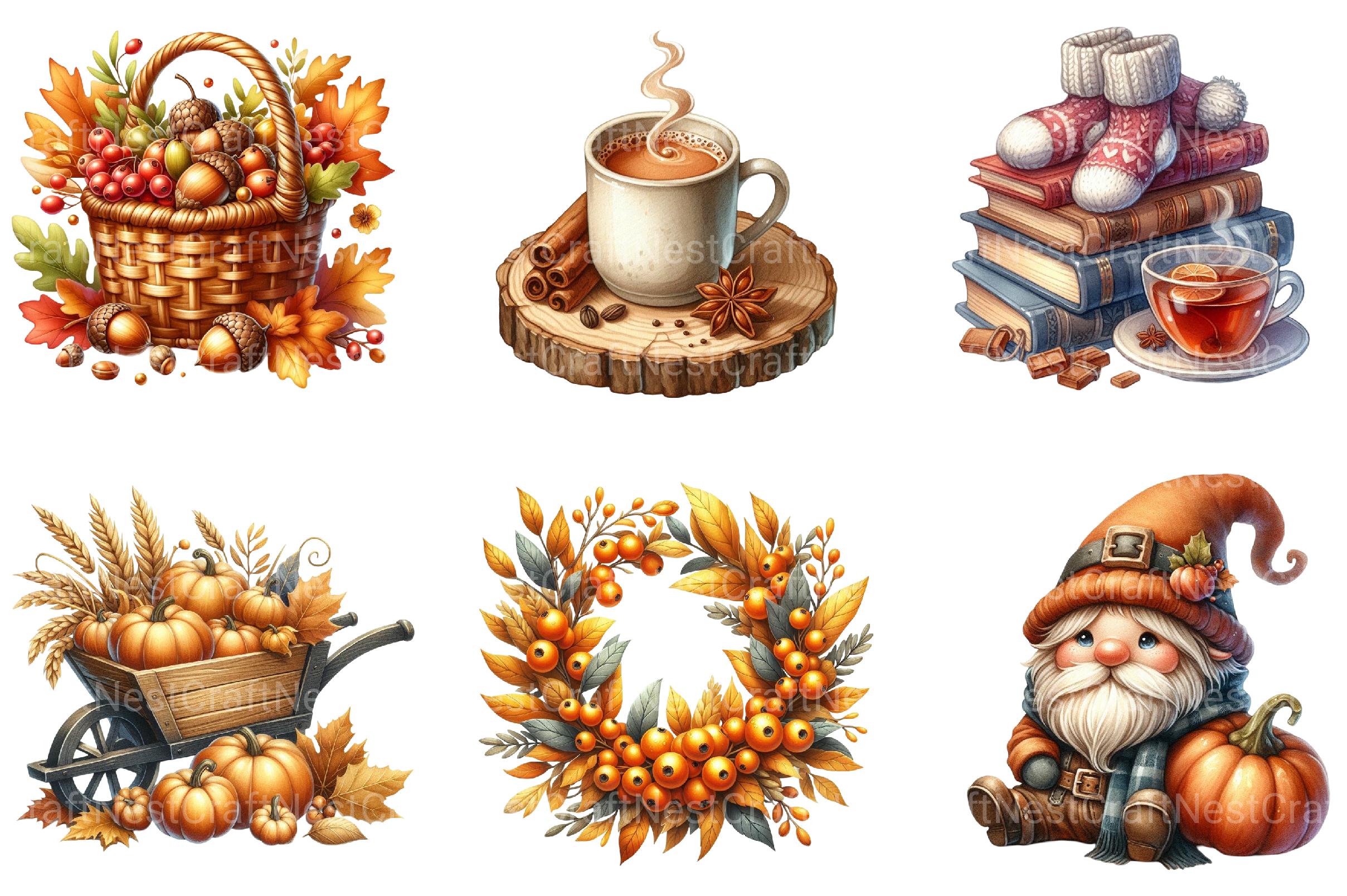 Cozy Autumn Clipart - CraftNest - Digital Crafting and Art