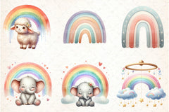 Baby Rainbow Boho Art Clipart Bundle - CraftNest - Digital Crafting and Art