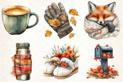 Autumn Chilly Morning Clipart Bundle 4 - CraftNest - Digital Crafting and Art