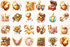 Golden Mother's Day Clipart Bundle 4 - CraftNest - Digital Crafting and Art