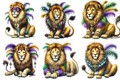 Mardi Gras Lion Clipart Bundle - CraftNest - Digital Crafting and Art