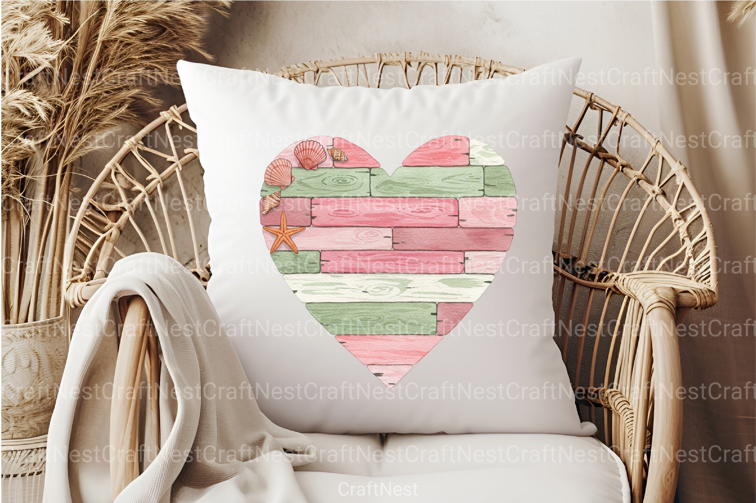 Summer Wooden Heart Clipart Bundle - CraftNest - Digital Crafting and Art