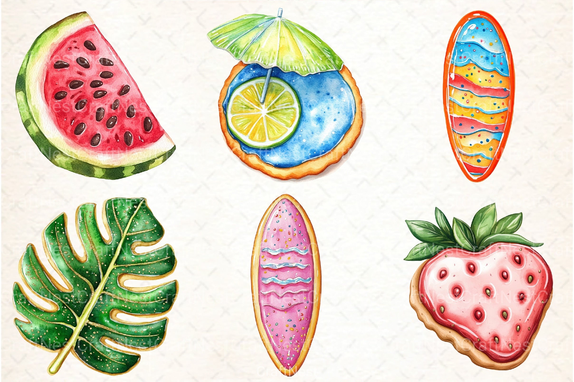 Summer Cookies Clipart Bundle 1 - CraftNest - Digital Crafting and Art