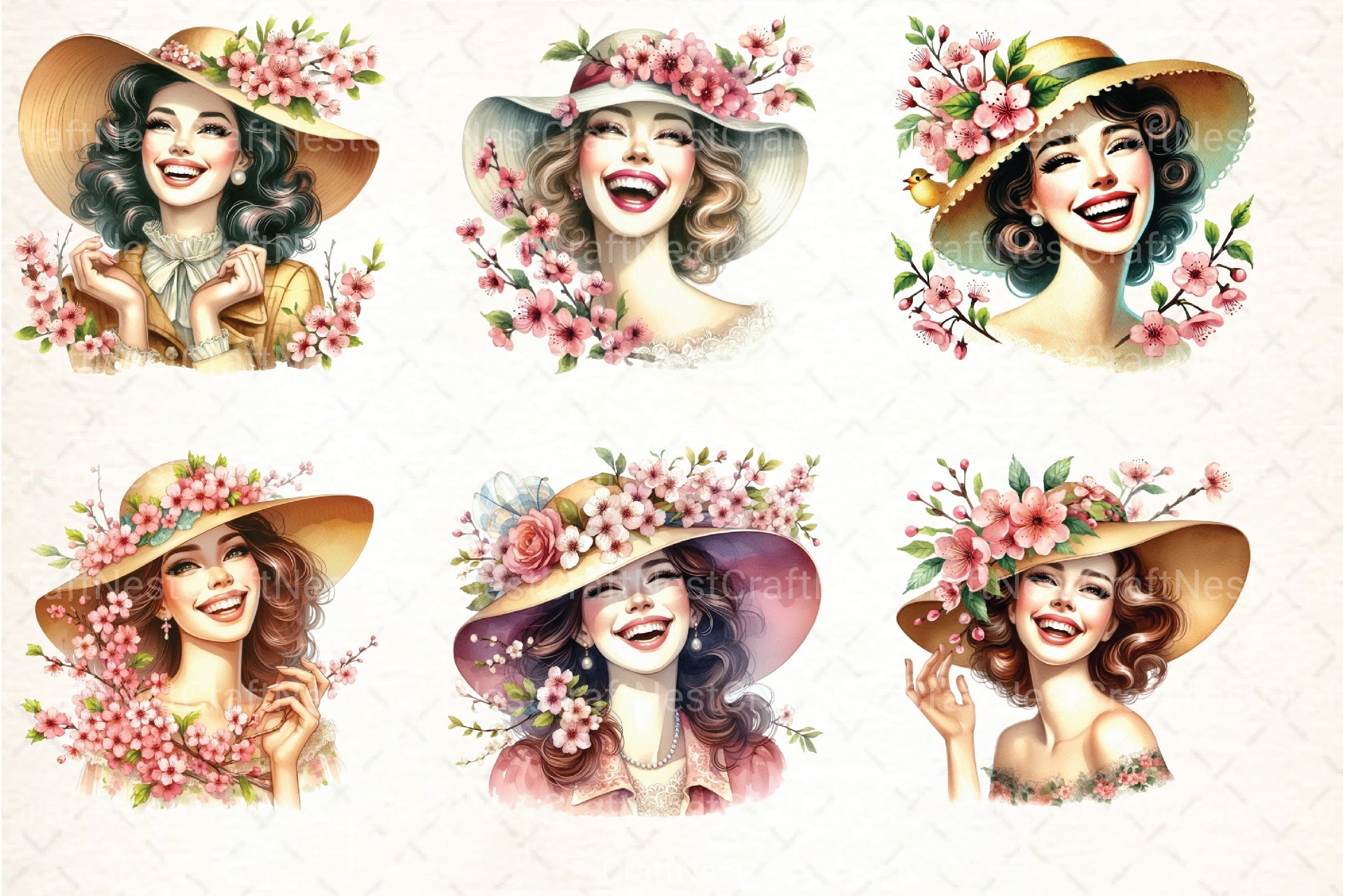 Spring Pin-Up Girl Clipart Bundle 82 - CraftNest - Digital Crafting and Art
