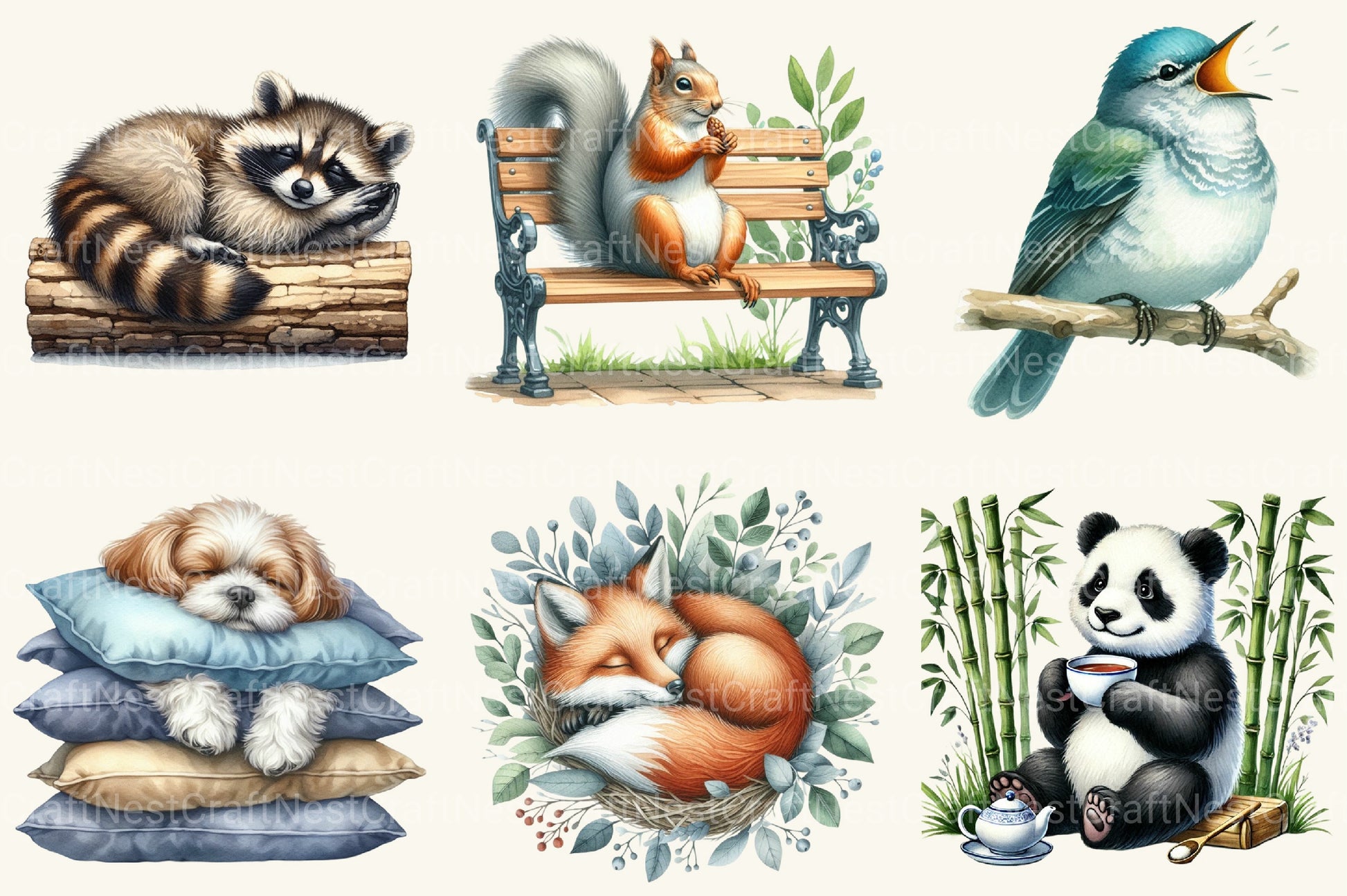 Chill Animal Clipart Bundle - CraftNest - Digital Crafting and Art