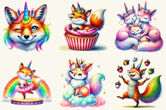 Unicorn Fox Clipart Bundle - CraftNest - Digital Crafting and Art