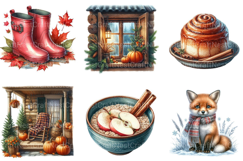 Autumn Chilly Morning Clipart 1 - CraftNest - Digital Crafting and Art