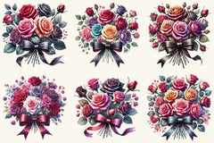 Valentine Gothic Roses Clipart Bundle 3 - CraftNest - Digital Crafting and Art