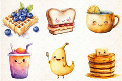 Kawaii Breakfast Clipart Bundle - CraftNest - Digital Crafting and Art