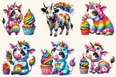 Unicorn Cow Clipart Bundle 2 - CraftNest - Digital Crafting and Art