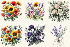 Flower Bouquet Clipart Bundle - CraftNest - Digital Crafting and Art