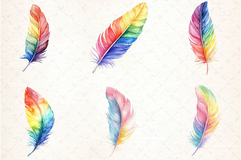 Rainbow Feathers Clipart Bundle 88 - CraftNest - Digital Crafting and Art