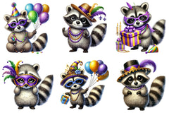 Mardi Gras Raccoon Clipart Bundle 1 - CraftNest - Digital Crafting and Art