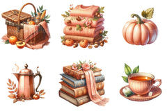 Peach Colored Autumn Clipart - CraftNest - Digital Crafting and Art