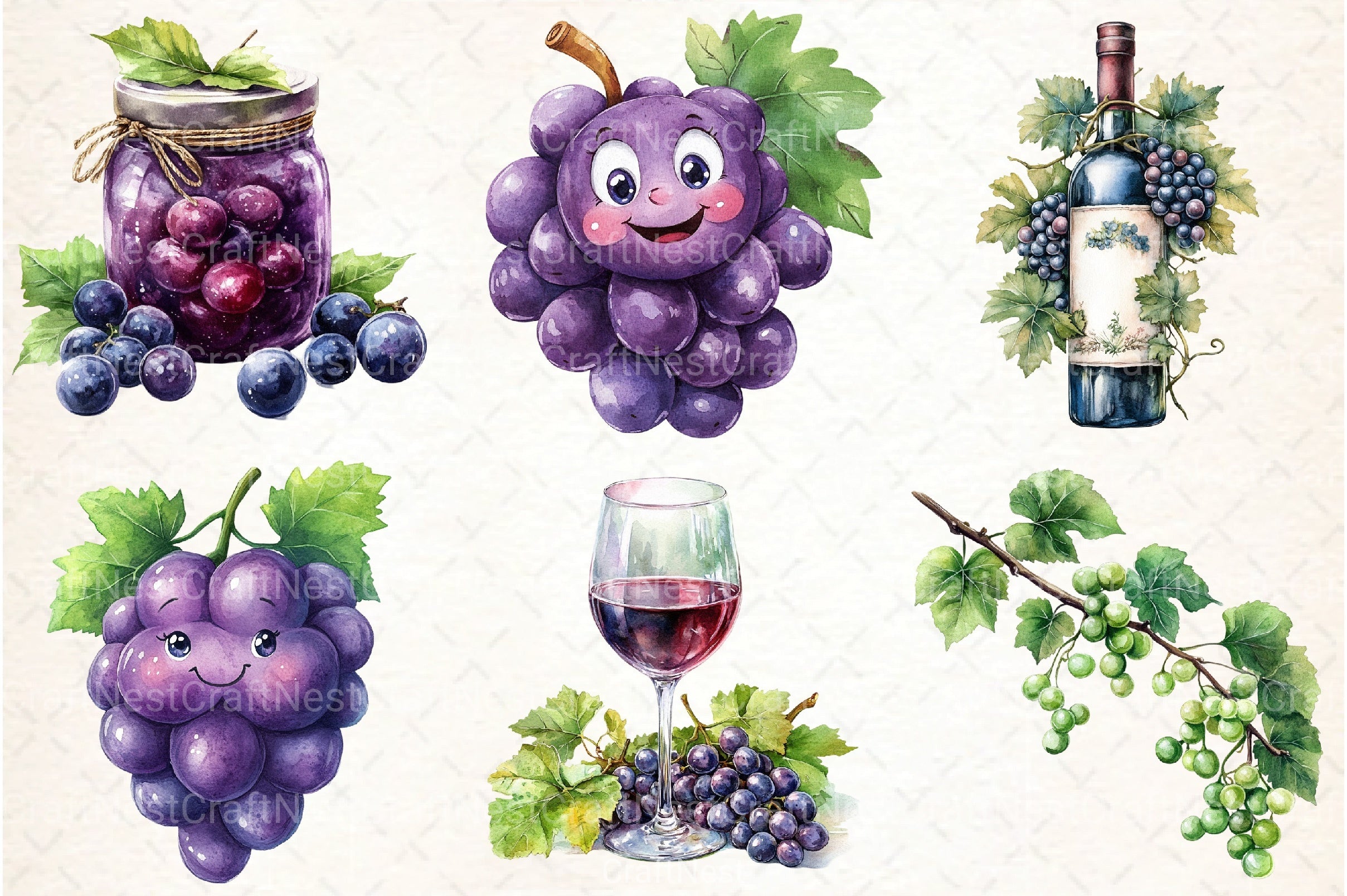 Grape Clipart Bundle 8 - CraftNest - Digital Crafting and Art