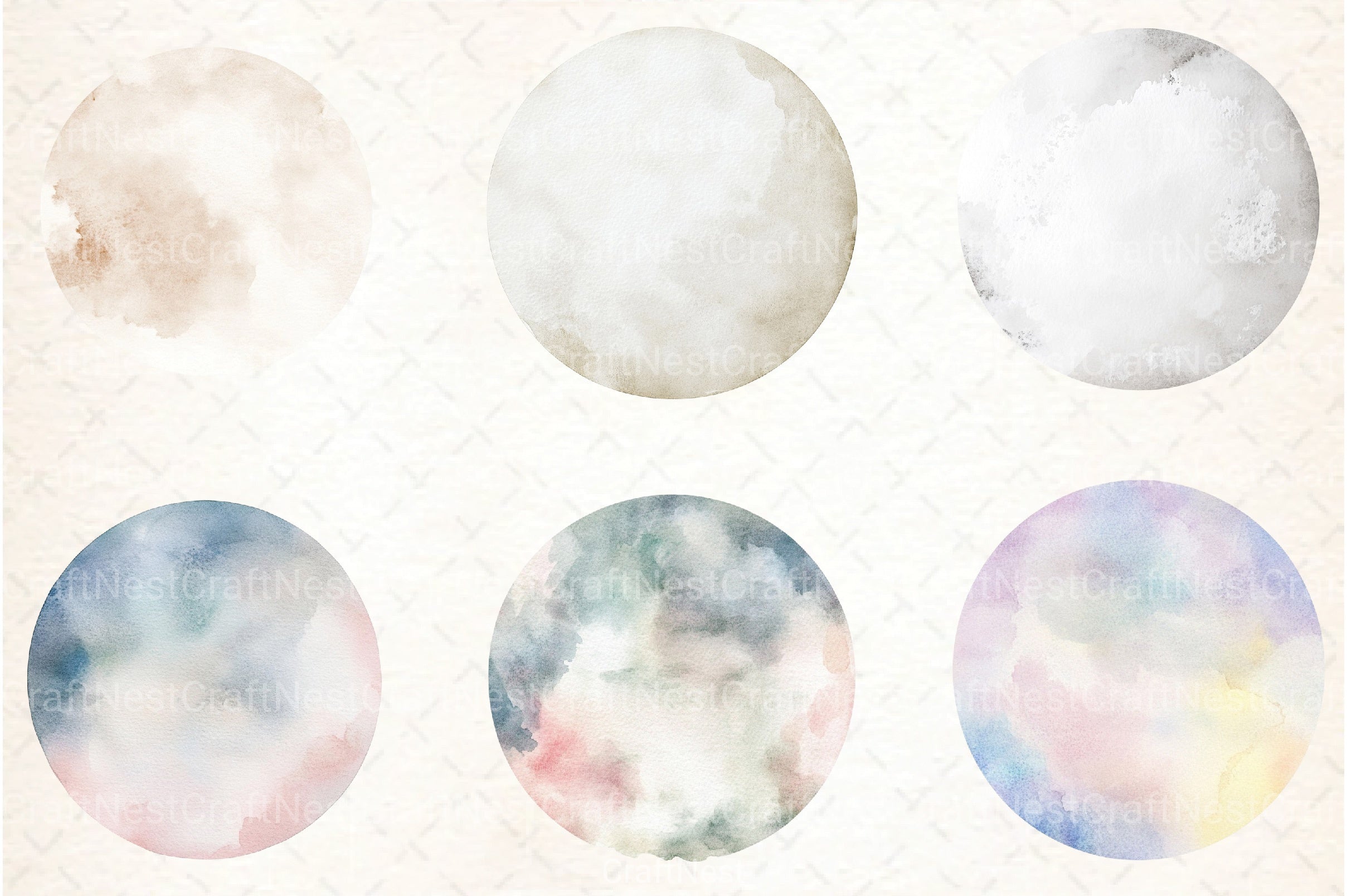 White Circles Clipart Bundle - CraftNest - Digital Crafting and Art