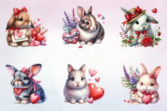 Valentine Rabbit Clipart Bundle - CraftNest - Digital Crafting and Art