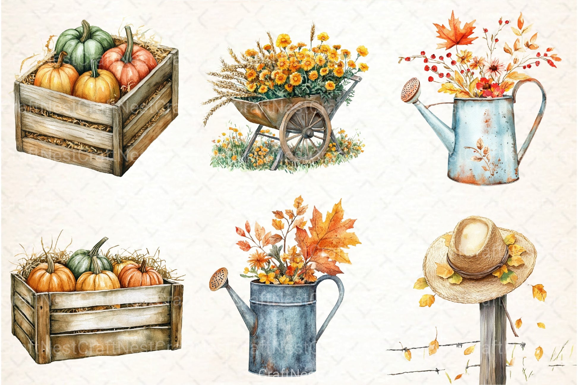 Autumn Garden Clipart Bundle - CraftNest - Digital Crafting and Art