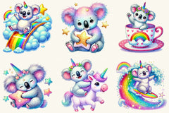 Unicorn Koala Clipart Bundle - CraftNest - Digital Crafting and Art