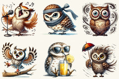 Funny Owl Clipart Bundle - CraftNest - Digital Crafting and Art