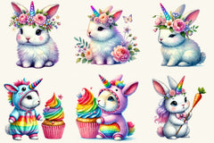 Unicorn Bunny Clipart Bundle - CraftNest - Digital Crafting and Art
